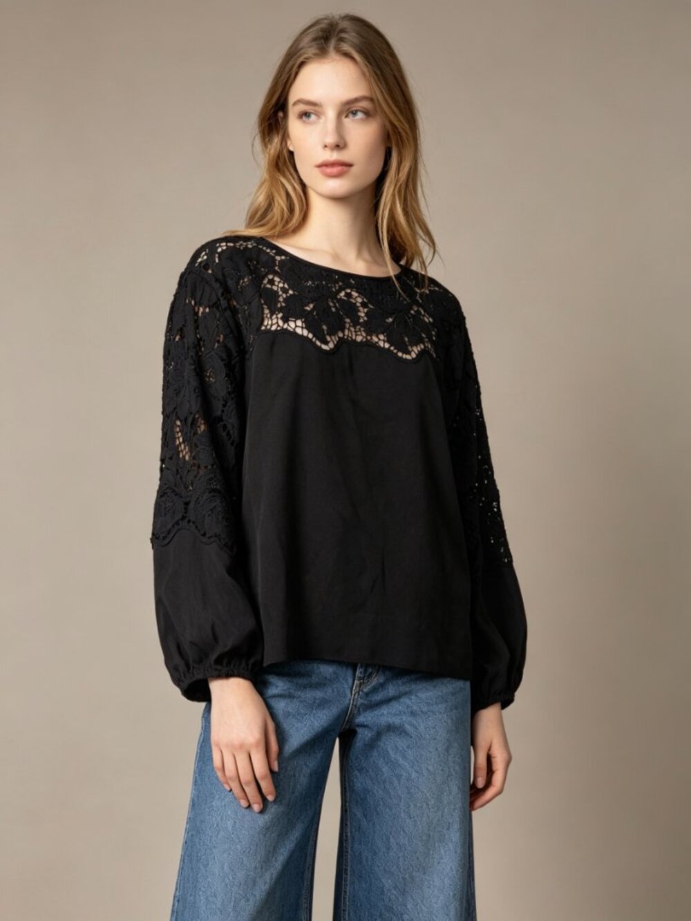 $455 NWOT See By Chloé Floral Lace Top Blouse Size 40 Deep Forest Black Cotton